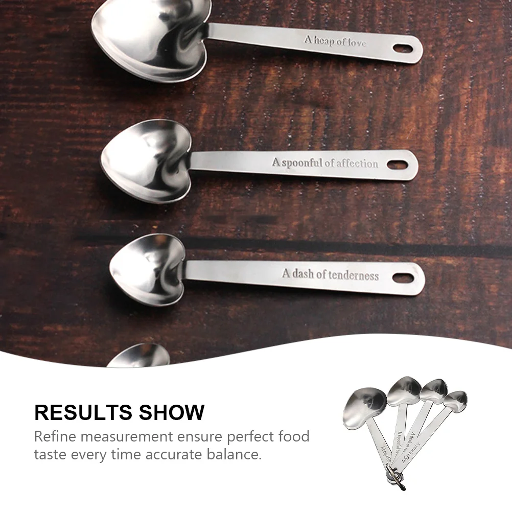 

Measuring Baking Tool Set Stainless Steel Heart Shape Kitchen Baking Tools For Spice Sugar Salt Measurement