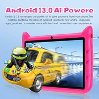 BDF-Tablette Android 13 pour enfants, extension 1 To, 4 Go de RAM, 64 Go de ROM, WiFi 5G, batterie 4000mAh, appareil photo touristique, cadeau pour enfants, logiciel pour enfants, 7 pouces 3