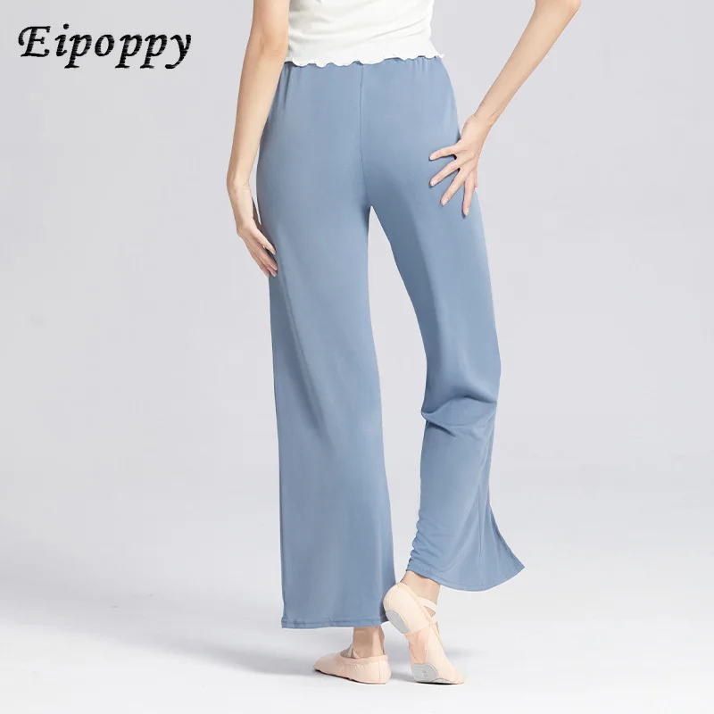 กางเกงเต้นผู้หญิงกางเกงโยคะฟิตเนสกางเกงขาบานเอวสูงแบบคลาสสิกกางเกงเต้นบัลเล่ต์