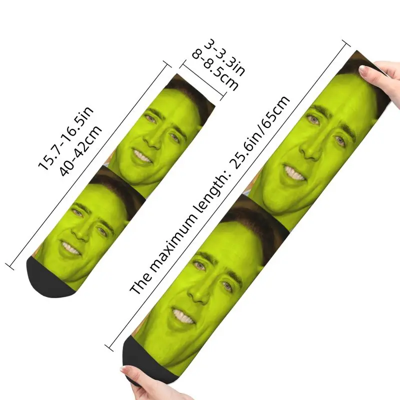 Nicolas Cage Meme Men Women Crew Socks Unisex Funny 3D Print Dress Socks