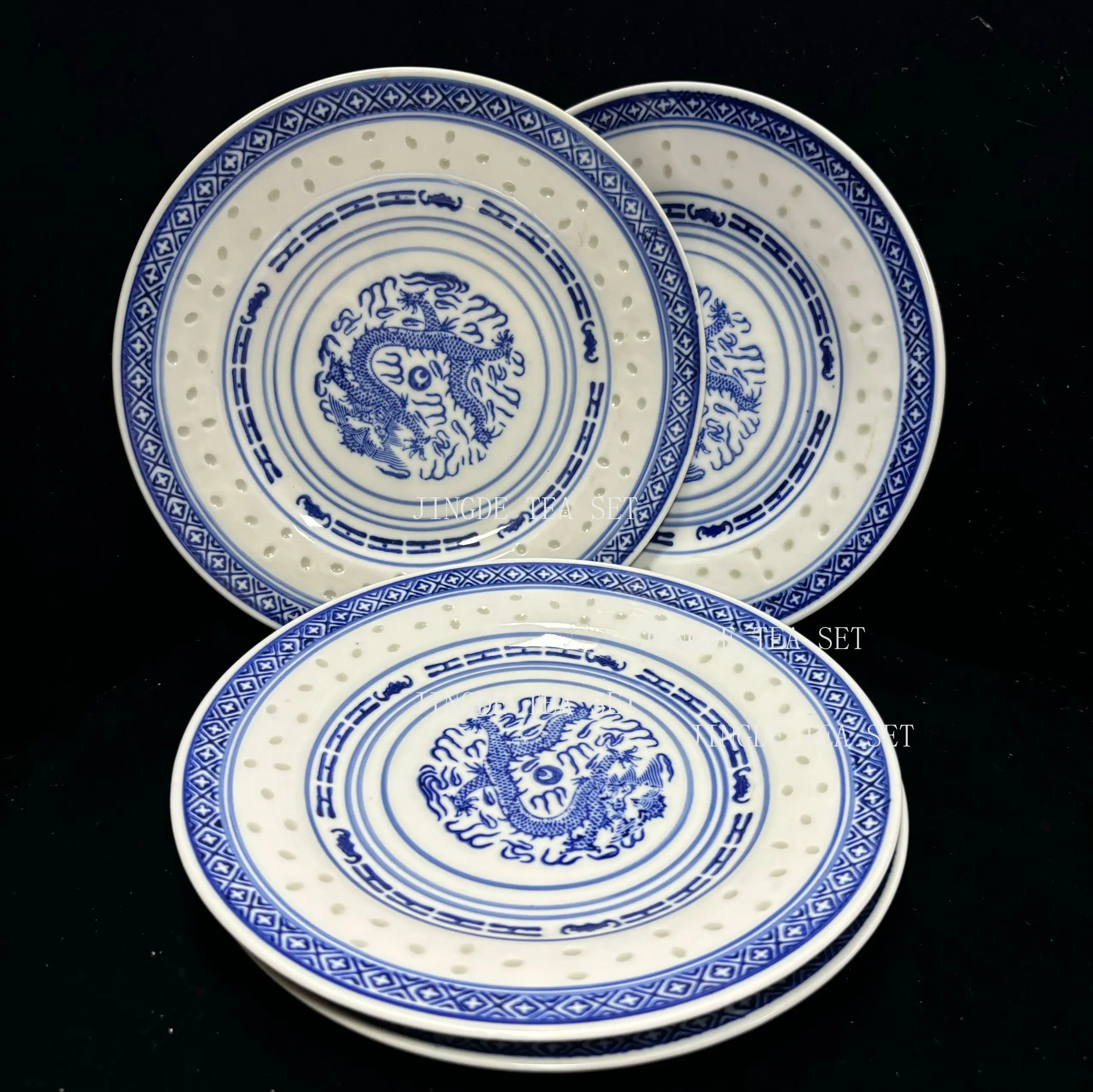 

1pc Old Style Ceramic Restaurant Plates Serving Plate Home/Store Bone Plate Traditional Chinese Dragon Pattern Kitchen Utensils