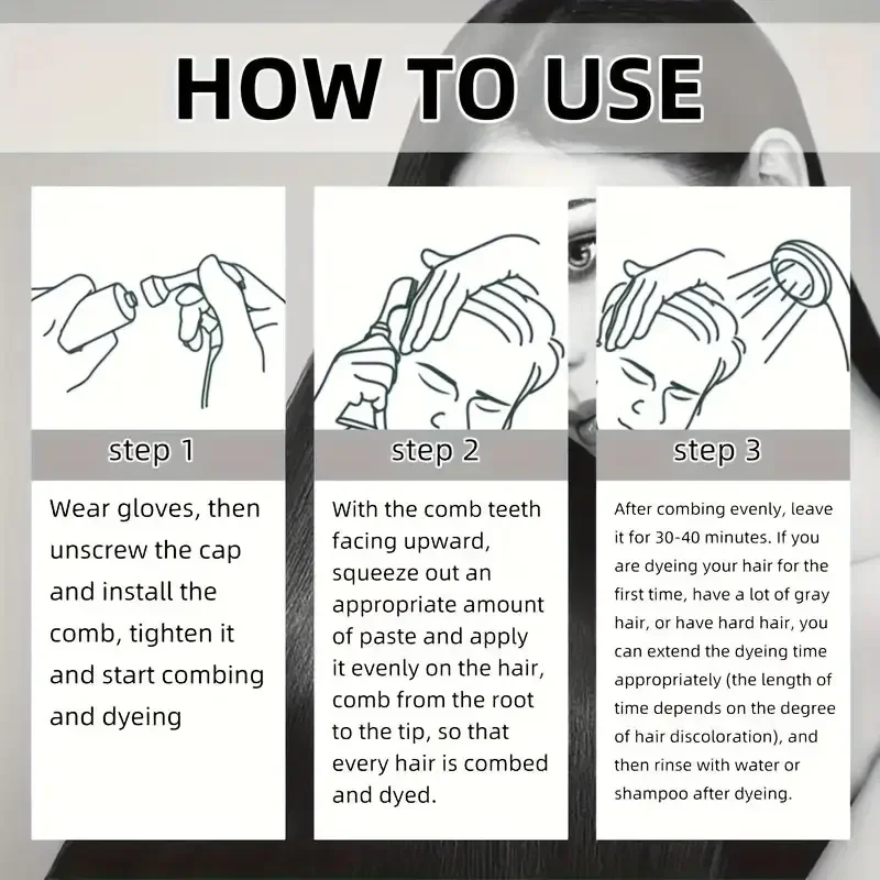 شامبو صبغ الشعر باللون الأسود والبني للبالغين من الجنسين، رغوة شامبو صبغ الشعر، لون الشعر النباتي، لا يضر، يغسل بسهولة، تغطية الشعر الرمادي #4