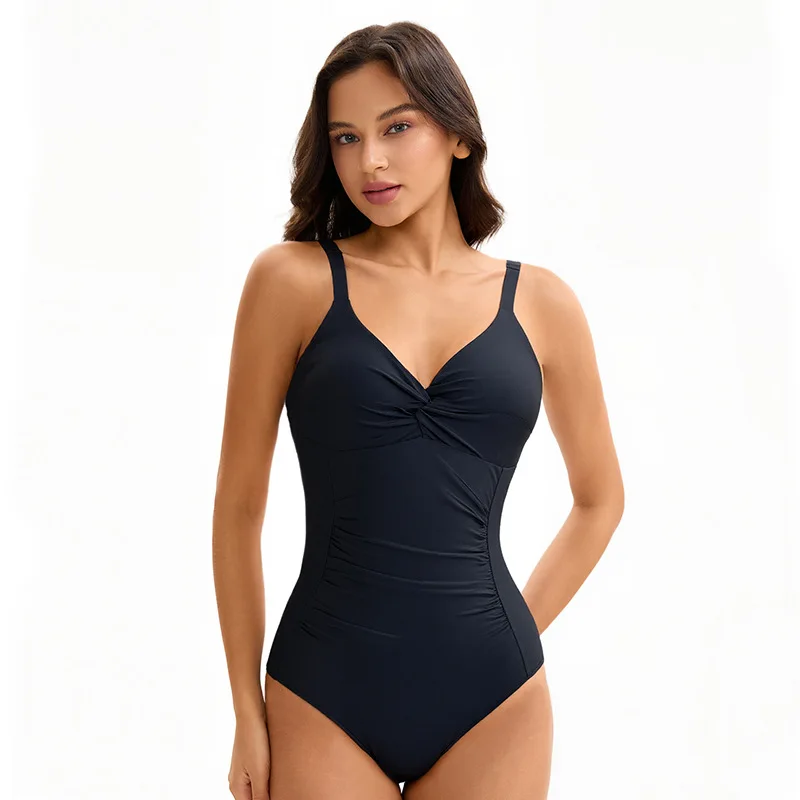 2026 جديد مثير العميق الخامس الرقبة الرسن رفع ملابس النساء قطعة واحدة ملابس السباحة الإناث الصليب ارتداءها ثوب السباحة بحر Monokini #1