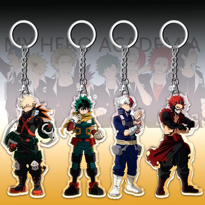 12cm My Hero Academia Acrylic Cute Keychain Student Backpack Key Accessories Anime Peripheral Accessories Children's Gifts