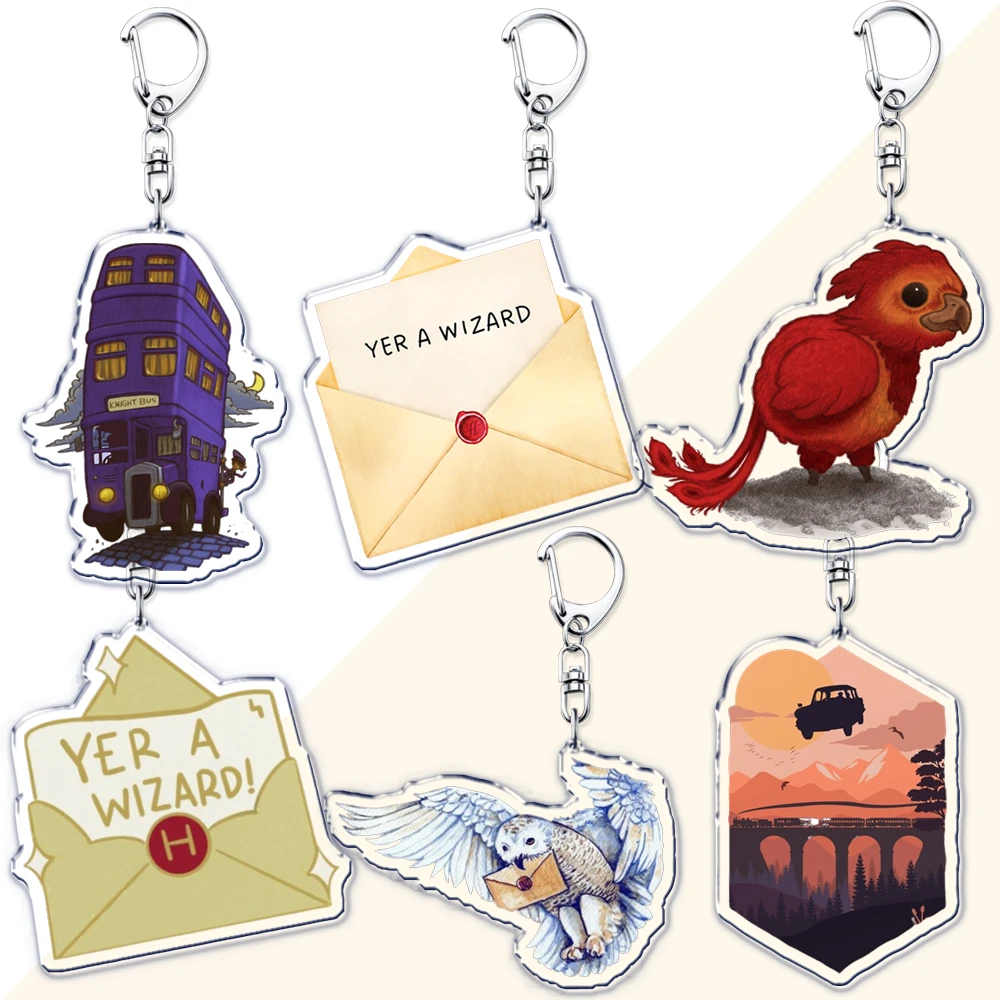 Porte-clés du monde de sorcier classique pour femmes, accessoires de créature magique, Yer A Wizard Turn To Page, cadeaux pour Fans et amis, 394