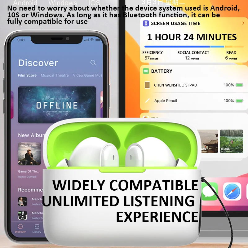 F09 Bluetooth Earphone Excellent Quality Wireless Headphone In-Ear HiFi Headset With Microphone ENC HD-Calling Noise Reduction