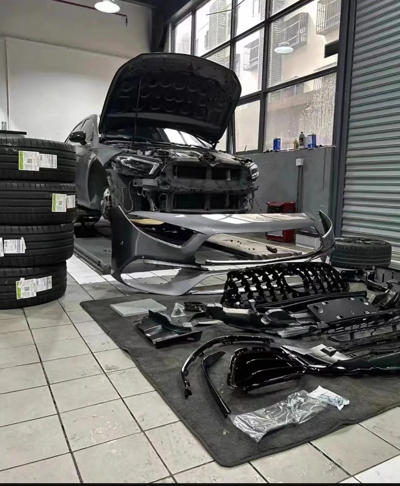 STLF Auto Parts Car Body Kit Upgrades the A45 S AMGs Style for Mercedess Benzs a Class W177 2019+ 3