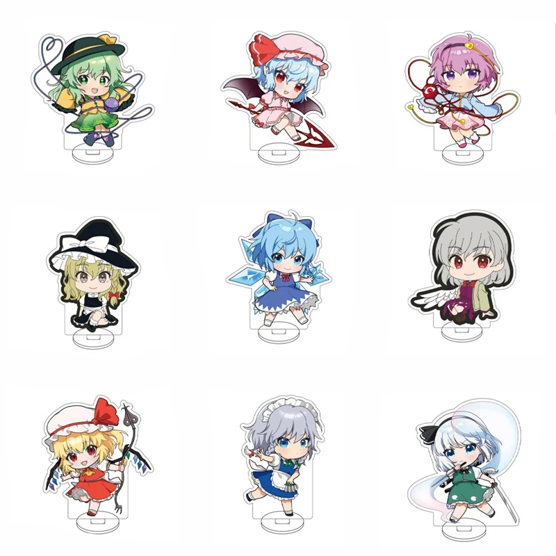 

Touhou Project Hakurei Reimu Kirisame Marisa Game Cute Mini Acrylic Figure Stand Model Plate Desk Decor Cute Standing Sign Gifts