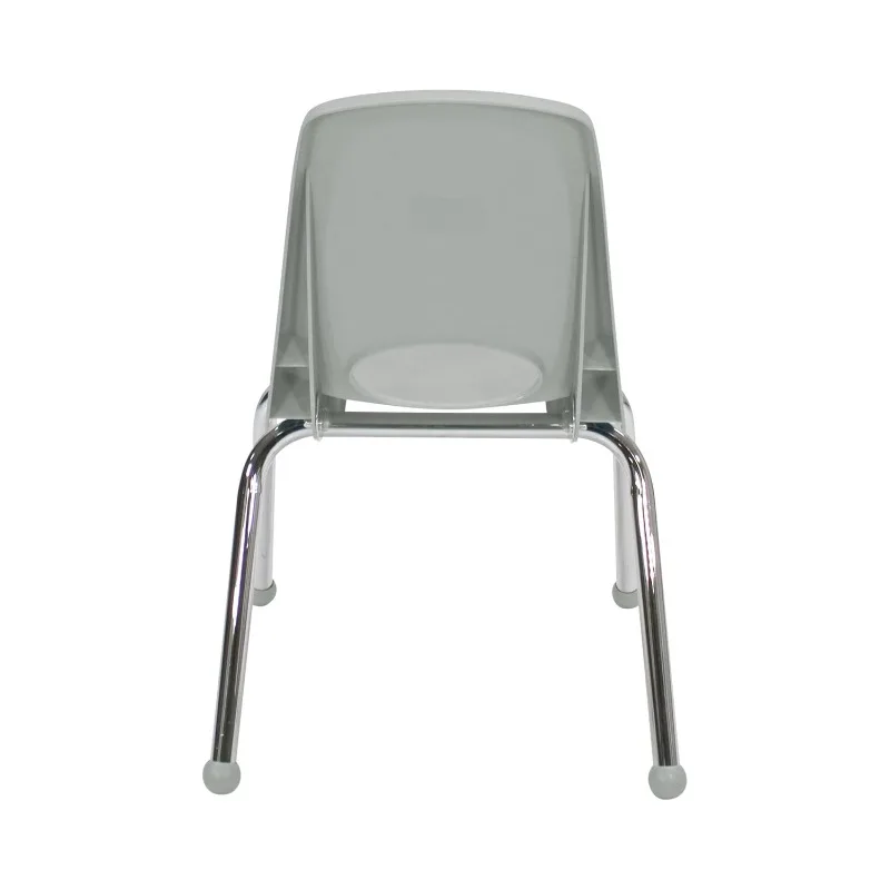 14" School Stack Chair, Stacking Student Seat with Chromed Steel Legs and Ball Glides for in-Home Learning or Classroom