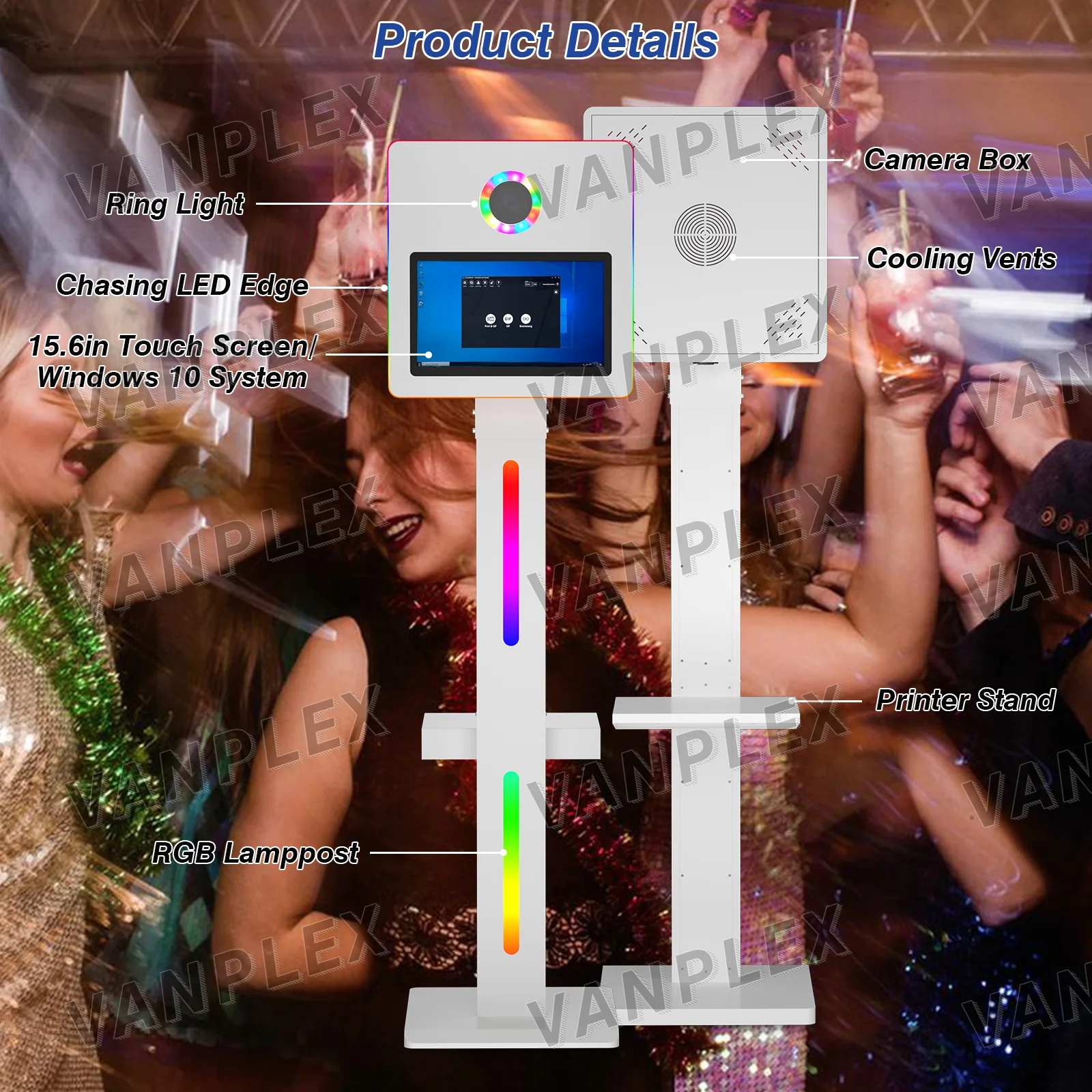 2026 Newest 15.6 Inch Mirror Touch Screen Photo Booth | Magic Mirror for Wedding |  Compatible + Instant Print + Wi-Fi