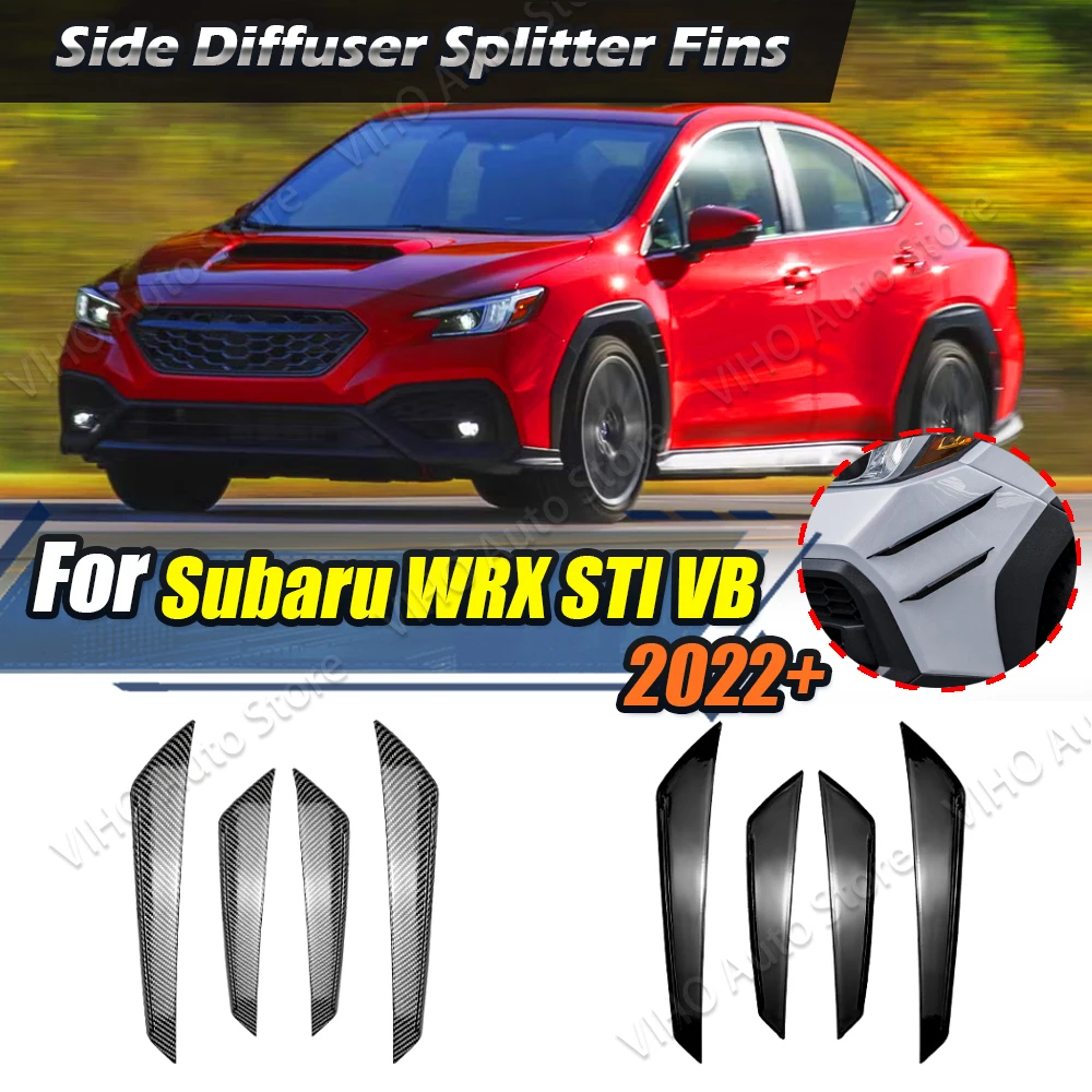 

For Subaru WRX STI VB 2022 2023 2024 2025 Car Front Bumper Side Canards Splitter Fins Spoilers Car Door Bumper Guard Body Kits