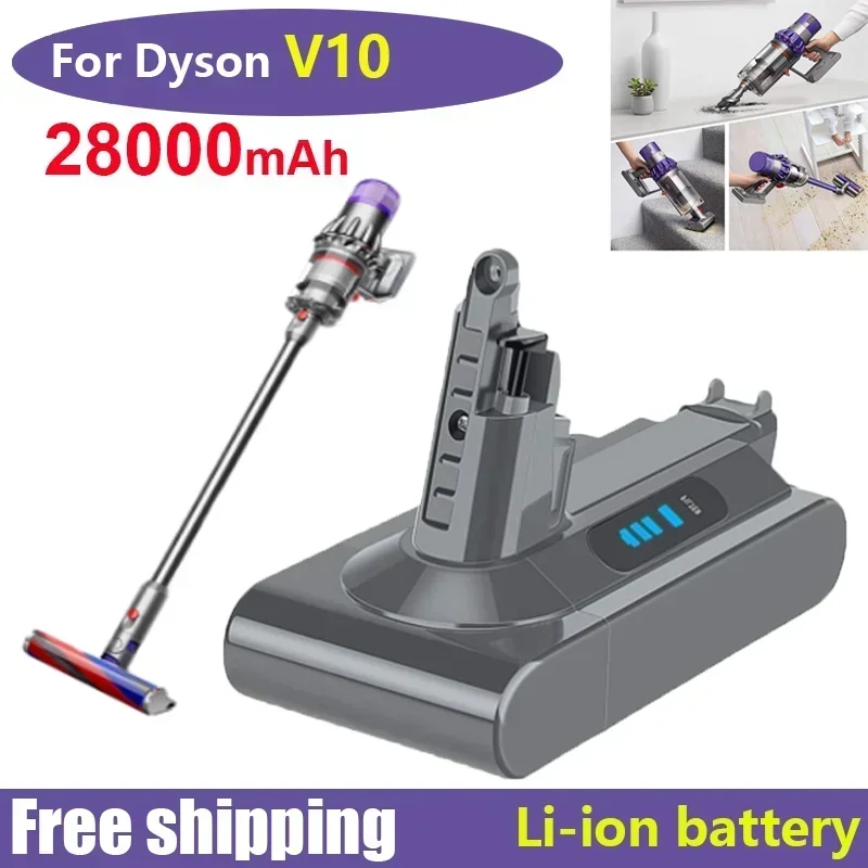 

New Dyson V10 SV12 Rechargeable Battery 25.2V 28000mAh for Dyson V10 Absolute Replaceable Fluffy Cyclone Vacuum Cleaner Battery