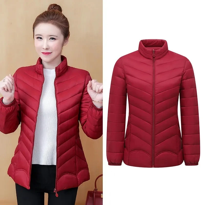 5XL Mother Coat Down Cotton Jacket women\'s Short Clothing Slim Fit Mid-Elderly coat spring Autumn Winter Padded jacket Out Wear