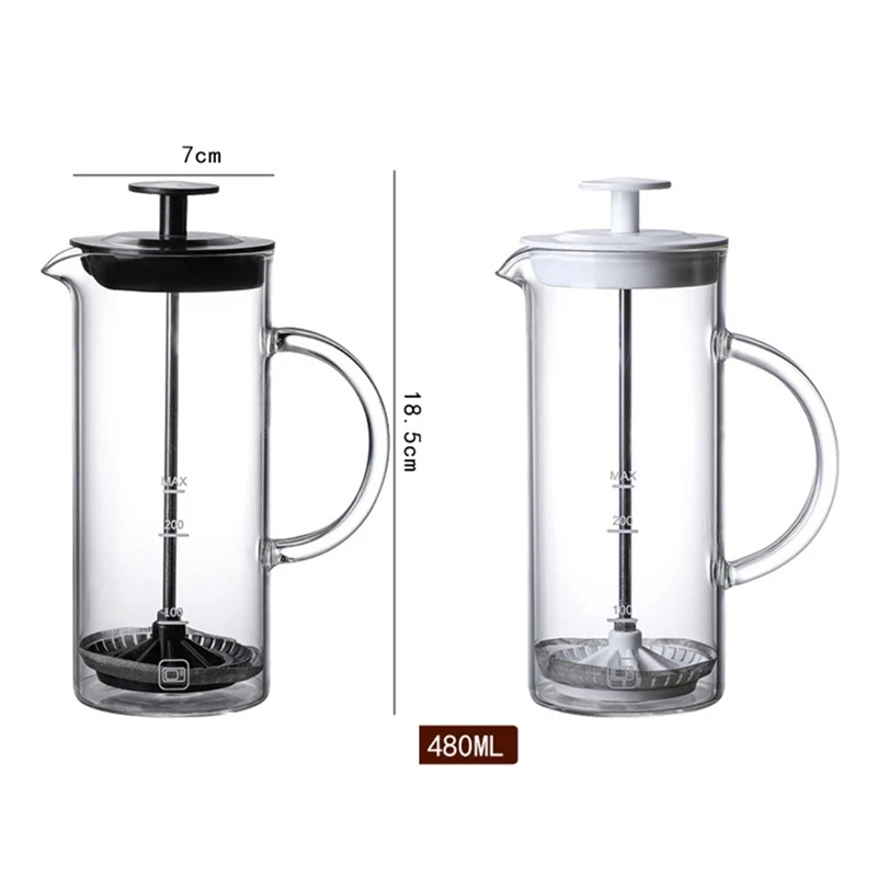 Milk Bubbling Machine Manual Milk Frother Pot Coffee Milk Bubbling Cup Portable Household Milk Bubbler