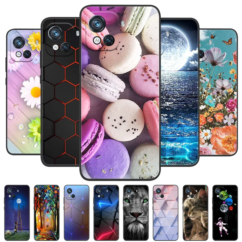 Dla Blackview Oscal C80 fajne malowane silikonowe miękkie etui TPU do Blackview Oscal C80 etui C80 czarne ochronne OscalC80 muszle