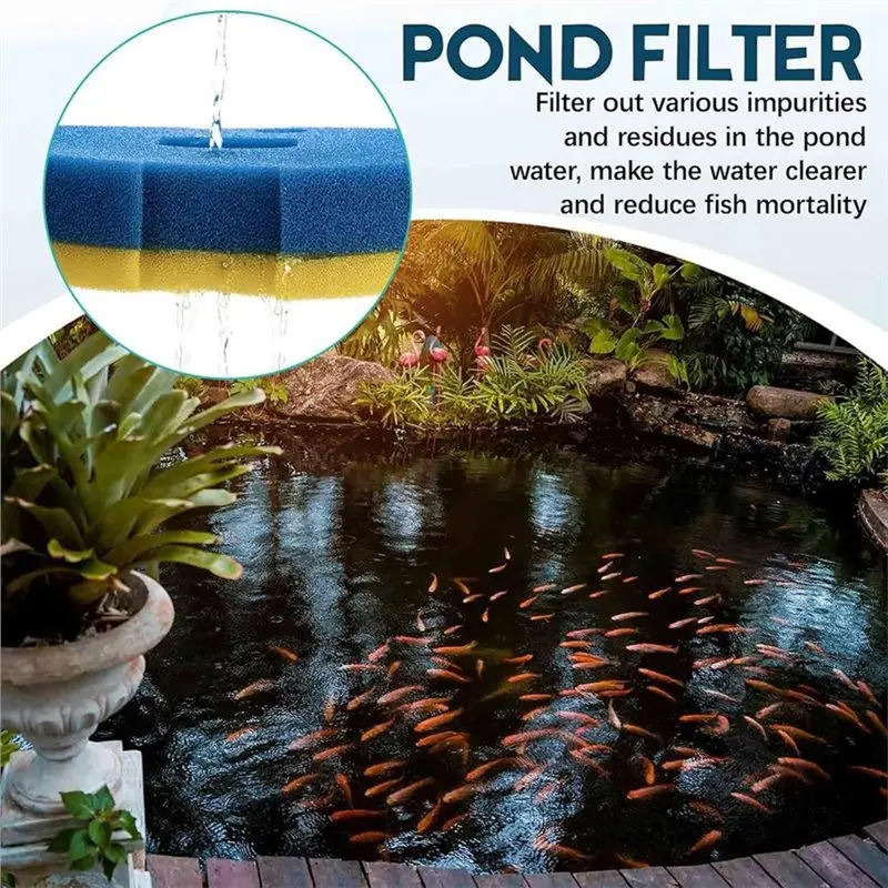 AA81-Fish Tank Sponge Replacement 4-Pack For Anbull Pond Filter Pump 950/1370Gph