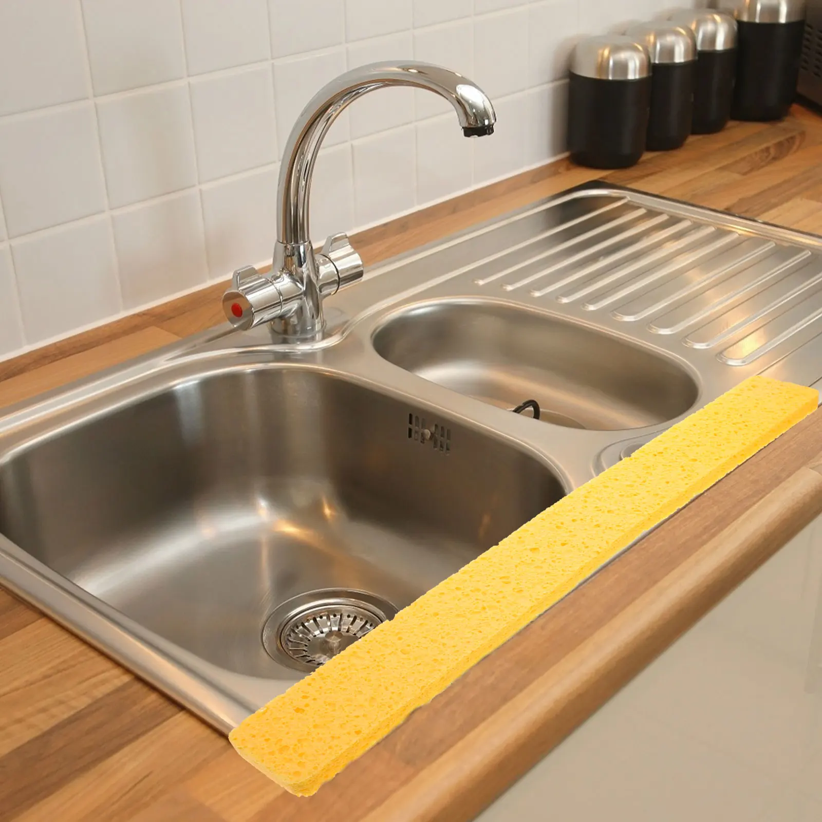 

Water Absorbent Sponge Strips 59x7x1x5cm White Kitchen Sink Bathroom Soap Pad Non-slip Mat Toothbrush Cup Cushion Household