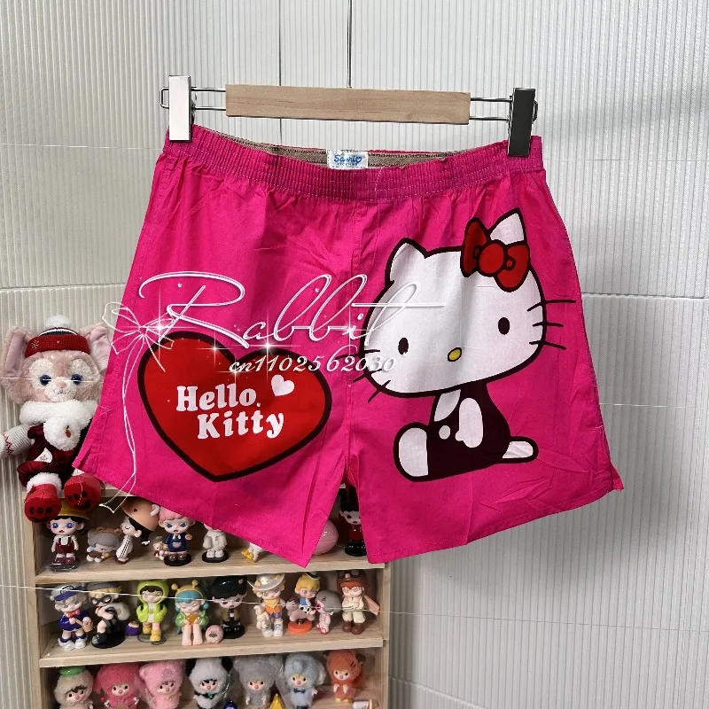 

25/26 Summer Fashion New Hello Kitty Cute Shorts Women's Abifeng Y2k Casual Shorts 3D Printed Beach Shorts