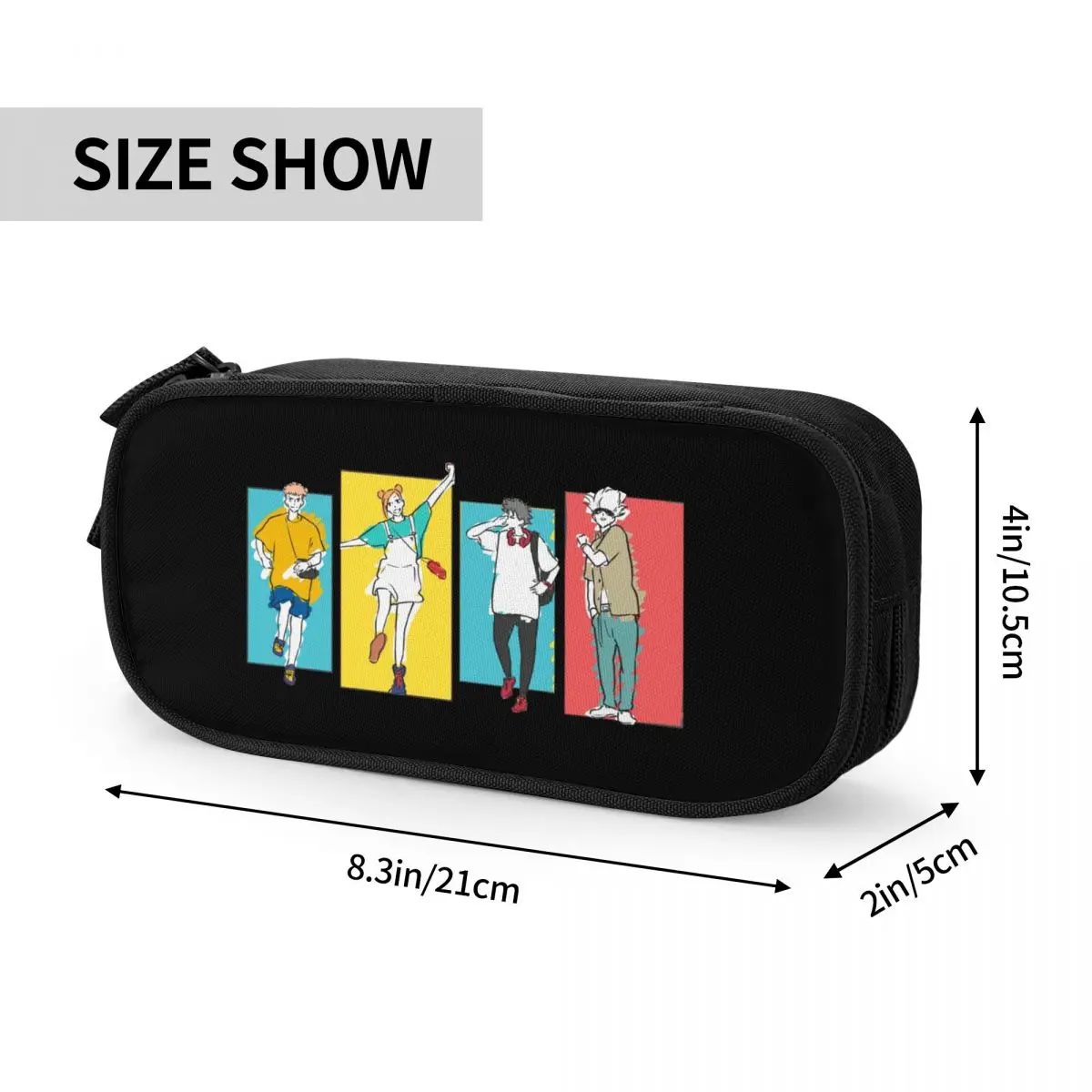 Jujutsu Kaisen 연필 케이스 재미 있은 애니메이션 만화 만화 펜 홀더 가방 학생 대형 스토리지 학생 학교 지퍼 연필 케이스