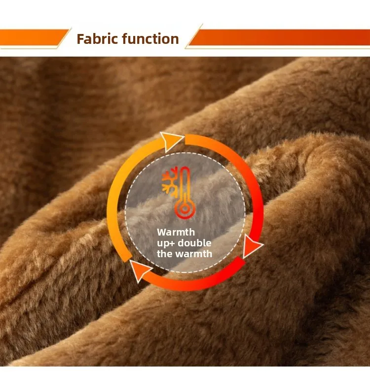Herren Winter Fleece-gefütterte Anzughose Business Casual Locker Gerade Plus Size Formelle Anzughose Schwarz Blau Dicke Thermohose – Detail 7