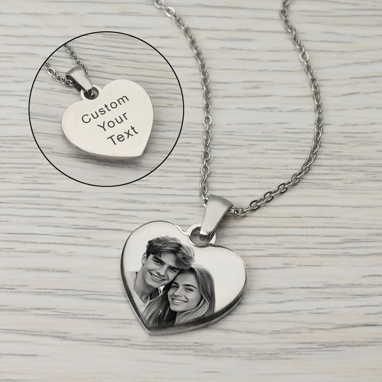 

Picture Necklace Personalized for Women,Custom Photo Love Heart Projection Pendant,Customized Valentine's Day gift,gifts for mom