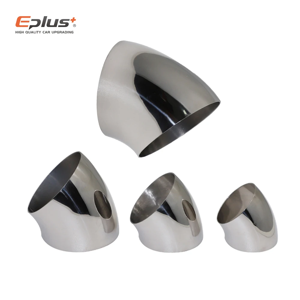 Universal 304 Stainless Steel 45 Degree Elbow Sanitary Welding Pipe Joint Fitting Car Motorcycle Exhaust Pipe Welded Pipe