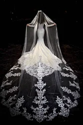One-Layer Charming Wedding Veil Lace Edge Bride Veil for Bride With Comb Cathedral Veils Wedding Accessories