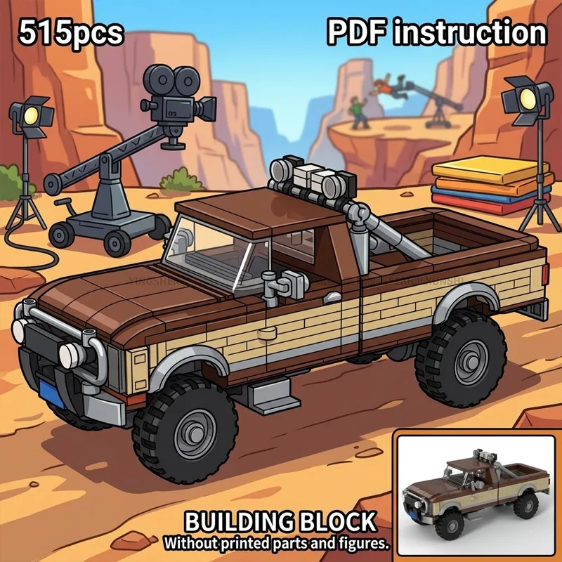 

Конструктор MOC: Классический внедорожный пикап из телешоу 80-х годов, ретро-модель 8-широкого внедорожного автомобиля, коллекционная игрушка для взрослых