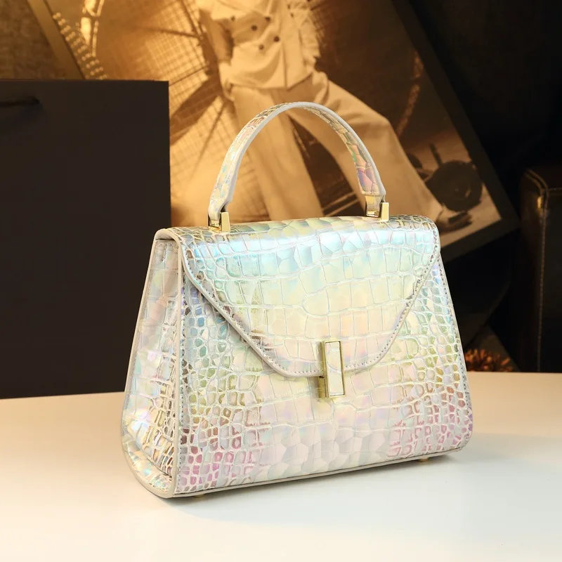 Colorful Lock Clasp Women's Bag New Model Authentic Large Handbag Fashionable Versatile Single Shoulder Crossbody Women's Bag