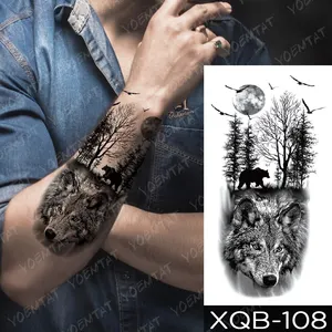 5 قطع للماء مؤقت الوشم ملصق الصلاة الصليب الأسد النمر الذئب الصليب البرية النساء الرجال وهمية الذراع كم الوشم أعلى 8 بيع عبر الوشم على الذراع - No7