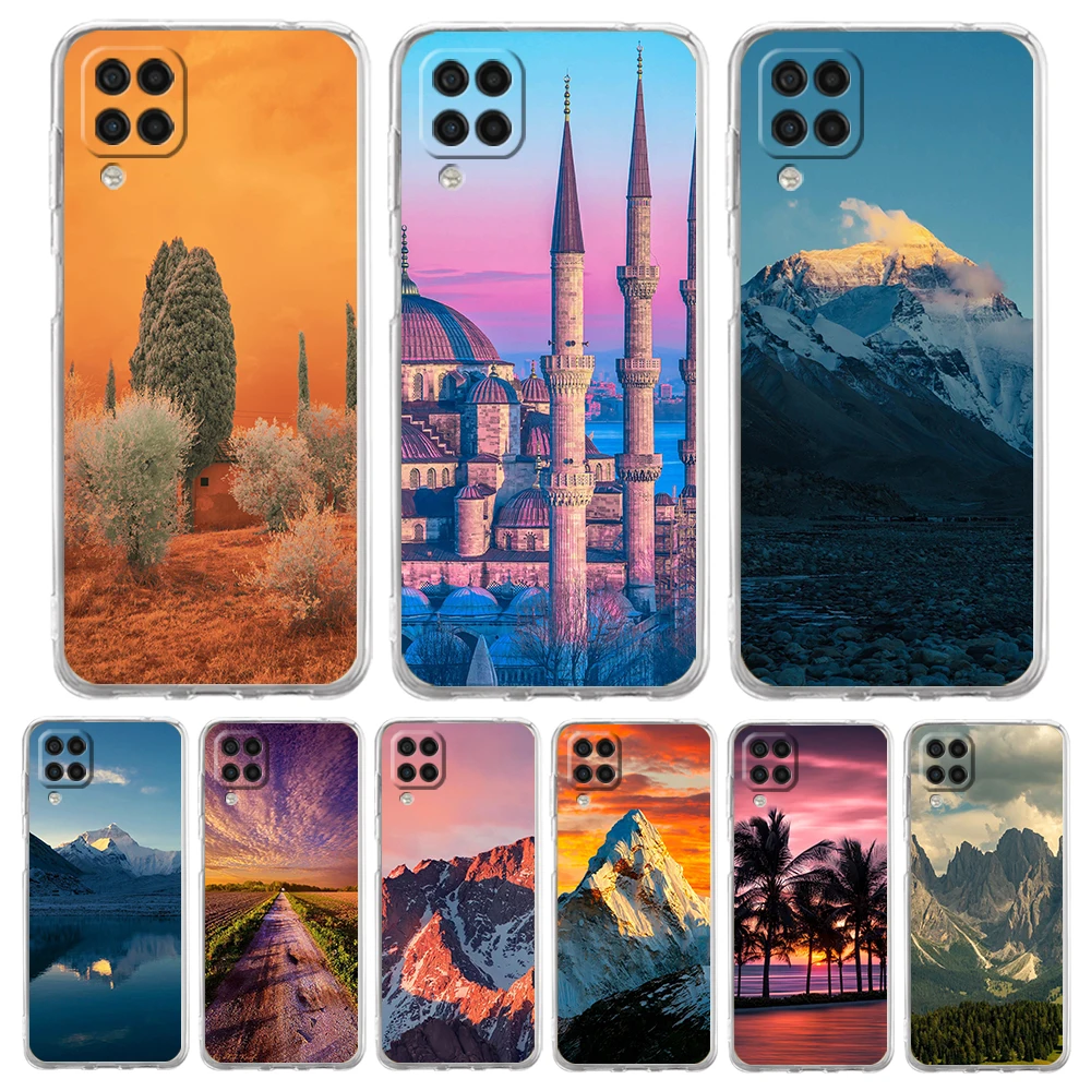 Sunset Mountain Scenery Phone Case for Samsung A17 A13 A15 A25 A35 A37 A57 A51 A55 A71 A41 A23 A53 A73 5G A05s A07 4G Cover