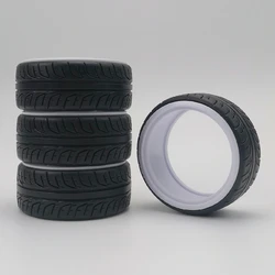 4pcs 1/10 Scale RC Car Drift On Road Touring Hard Plastic Tires Tyres with Soft Insert Model Hobby