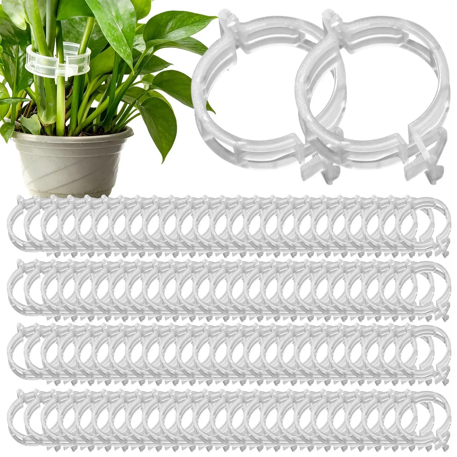 100pcs Tomato Clips Wide Opening Reinforced Reusable Trellis Clips For Cucumbers Grapes Peppers Melons Peas Climbing Roses