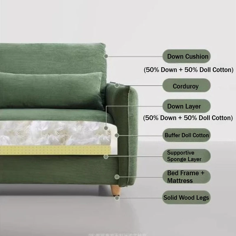 Retractable Pull Out Sofa Minimalist Art Nordic Design Sofa Bed Full Size Frame Armchairs Hotel Couch Furniture Living Room