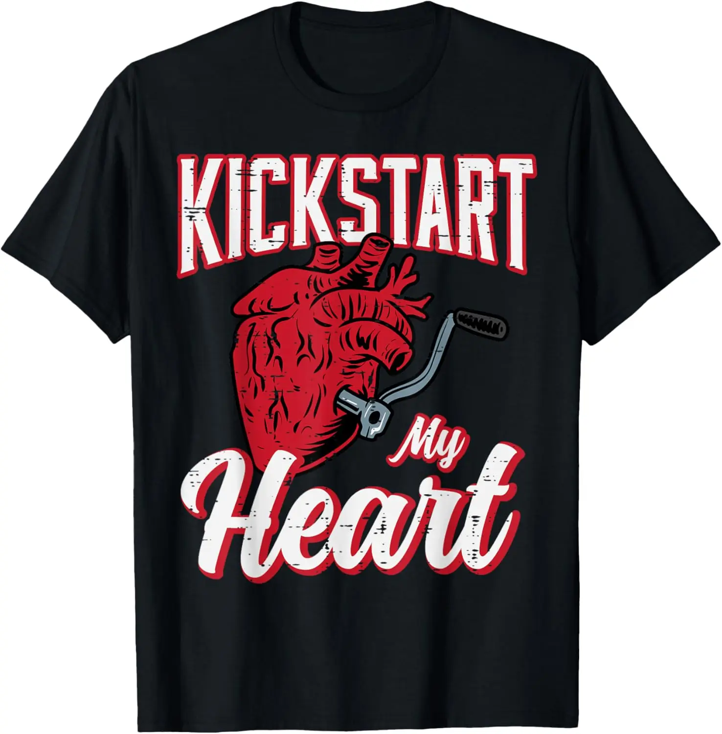 Biker Kickstart My Heart motocicleta hombres mujeres niños camiseta