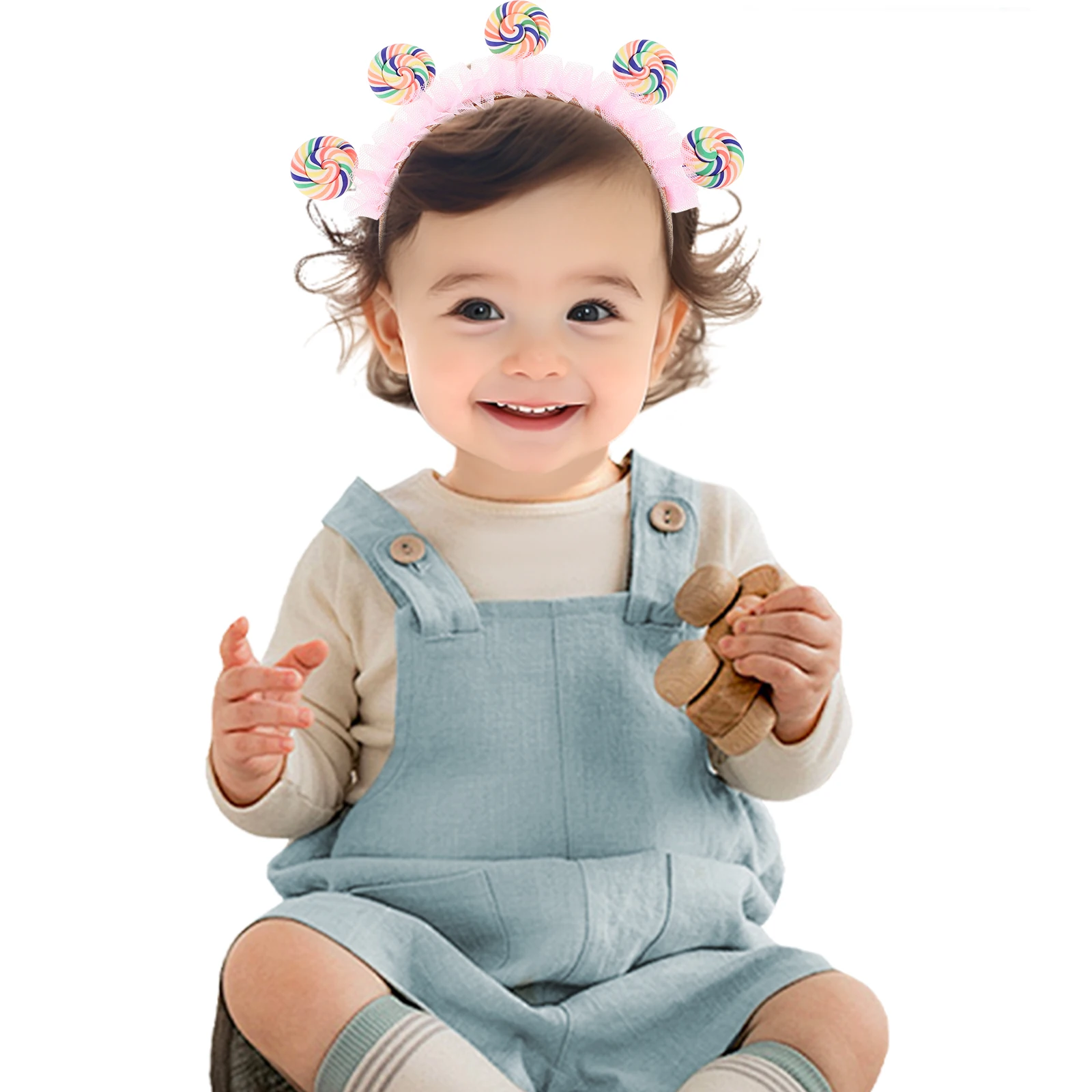 

Children Lollipop Headband Hair Accessories Pink Girls Cartoon Hoop Elastic Comfortable Ear Warmers