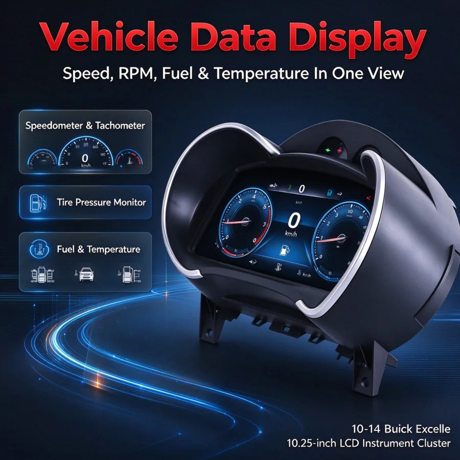 S Upgrade 10.25inch LCD Instrument Cluster For Buick Excelle 2010-2014 Virtual Cockpit Speedmeter Dashboard Carplay