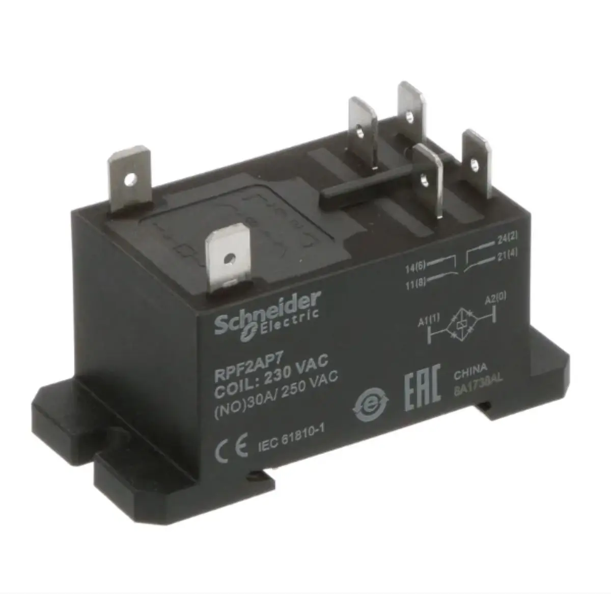 10 pcs RPF2AP7 power relay, Harmony electromechanical relays, DIN rail or panel mount relay, 30A, 2NO, 230V AC