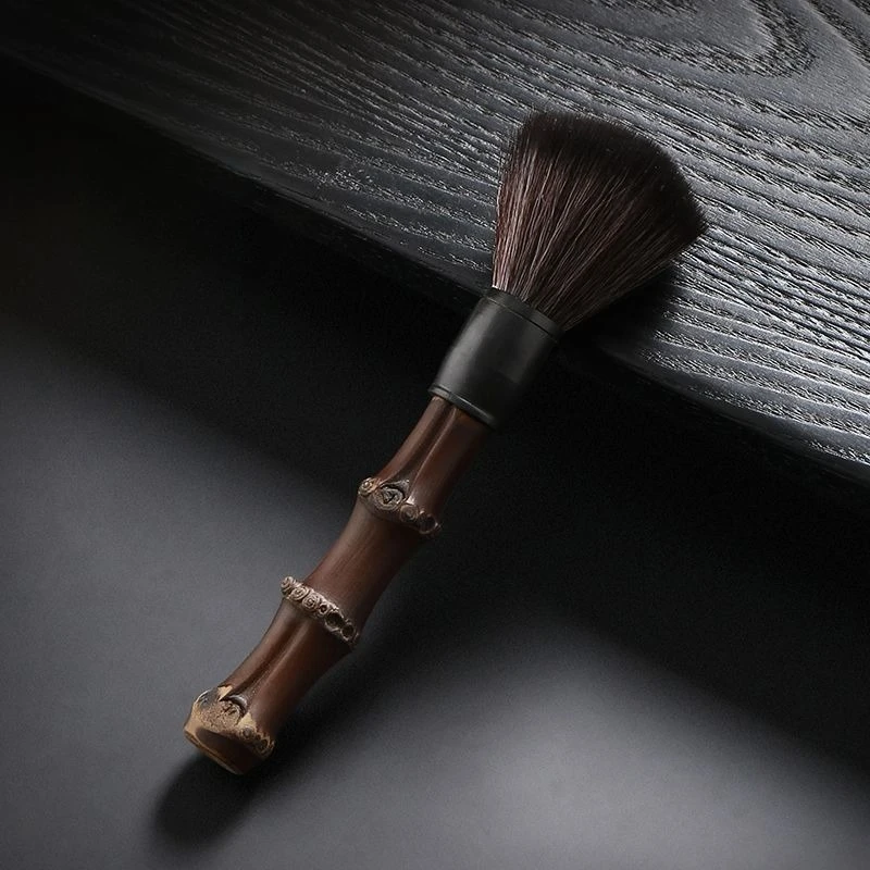 Purple Bamboo Root Teapot Brush Natural Bristle Cleaning Tool for Gongfu Tea Ceremony Tea Table Dust Sweeper Accessories