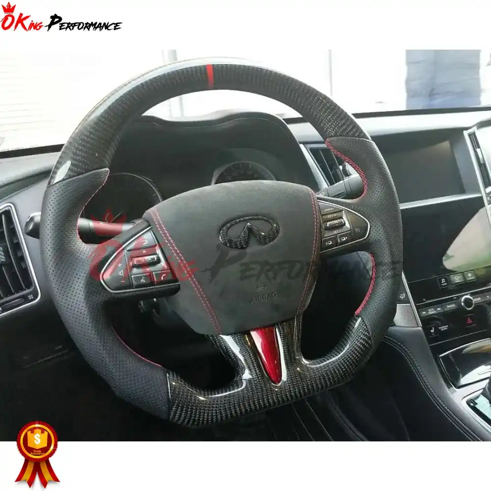 OKing V1 Style Custom Made Carbon Fiber Steering Wheel For Infiniti Q50 Q50S