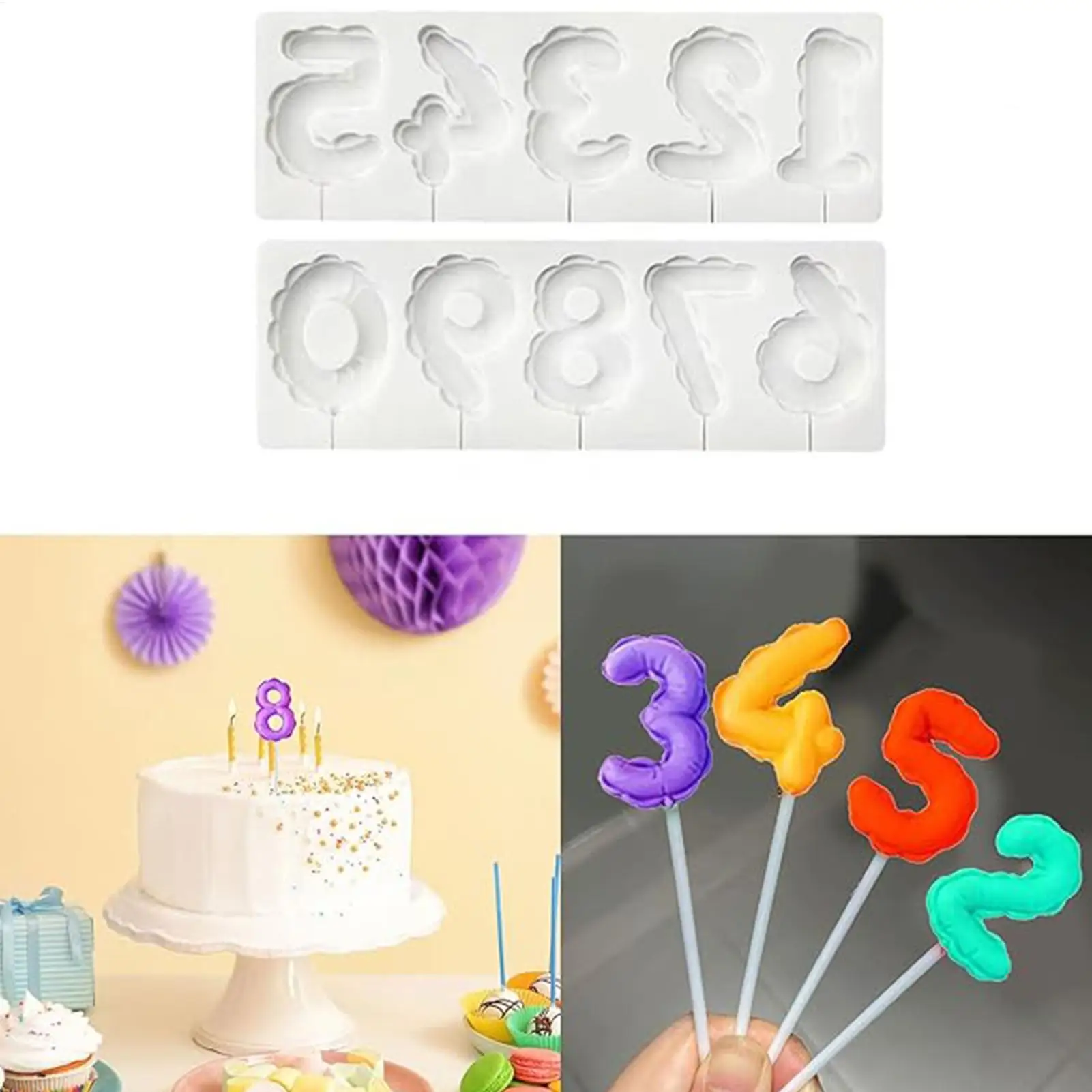 

Number Molds For Chocolate Silicone Reusable Baking Tools 0-9 Embossed Number Candy Molds For Fondant Jelly Epoxy Resin Plaster