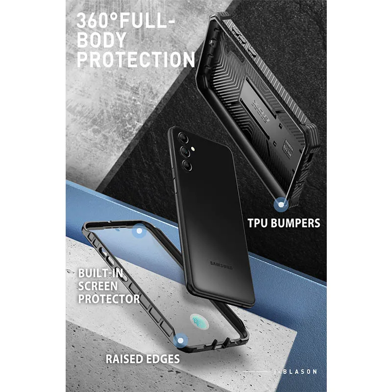 For Samsung Galaxy A54 5G Case I-BLASON Armorbox Full Body Heavy Duty Shock Reduction Kickstand Case WITH Screen Protector