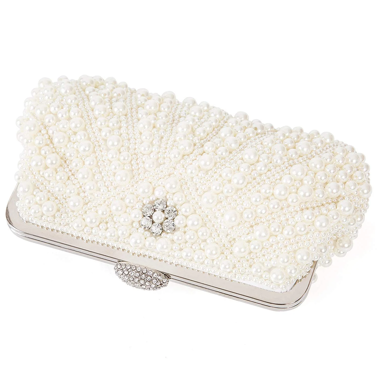 FZFZ Women Pearl Clutch Bags Evening Bag Purse Handbag For Wedding Chain Bag For , White