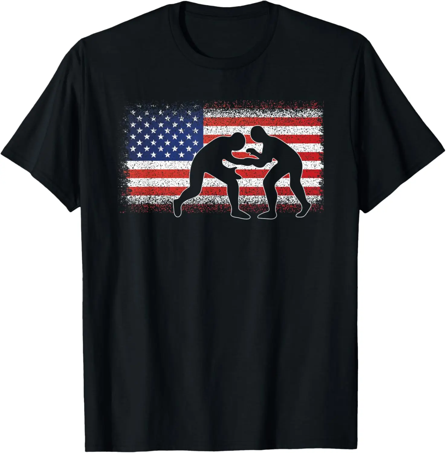 

Wrestler American Flag Wrestling T-Shirt