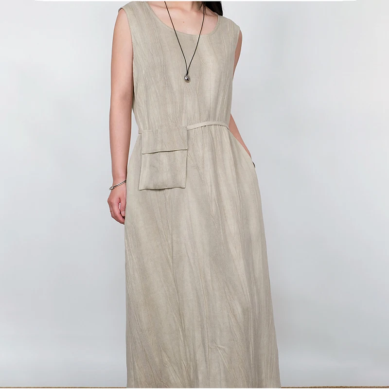 

Para Praia Linen Kimono Casual Loose Dress Swimsuit Cover Ups Sleeveless Linen Dress Sarong Women Loose Cardigan Vest Dress