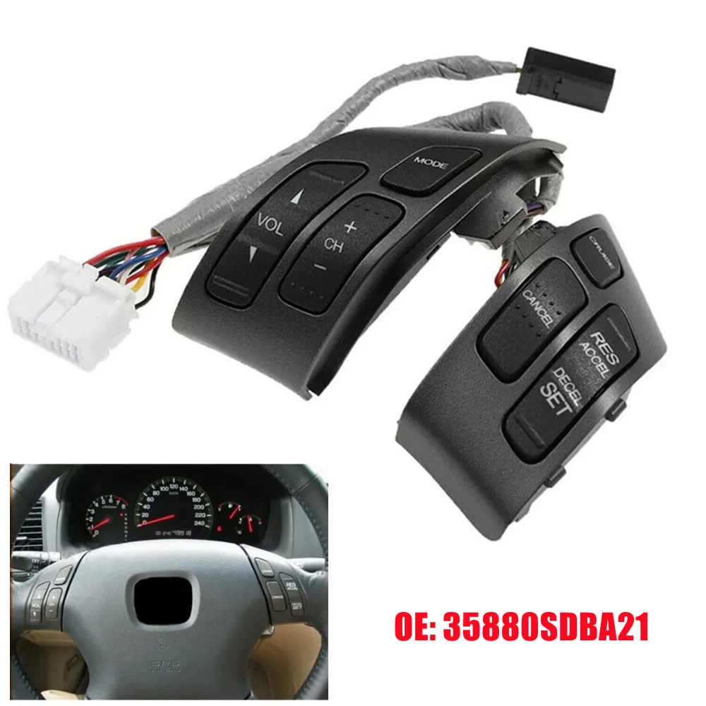 

For Honda Accord 2003-2007 Odyssey 2005-2010 Multifunction Steering Wheel Audio Control Cruise Switch 35880SDBA21