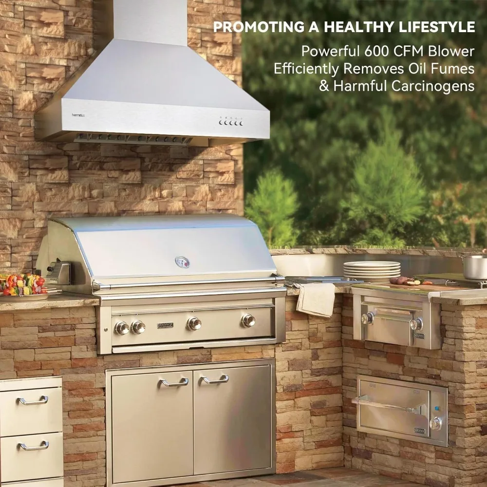 30-inch wall-mounted range hood with 3-speed exhaust fan, stainless steel range hood with air duct convertible ductless