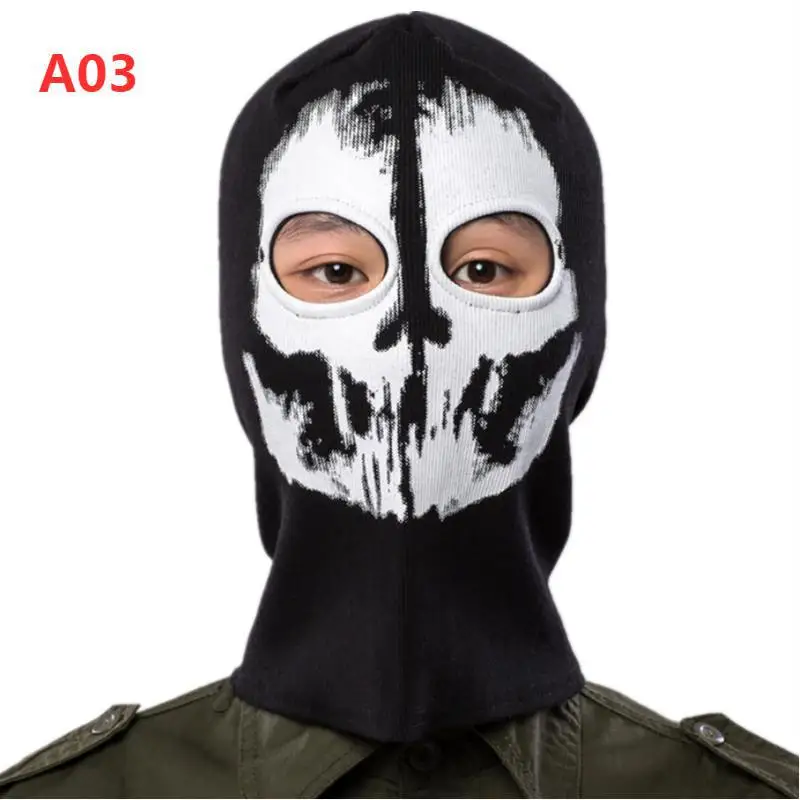 Comfortable Cotton Fabric Ghost Mask Balaclava Skull Hood Red & White