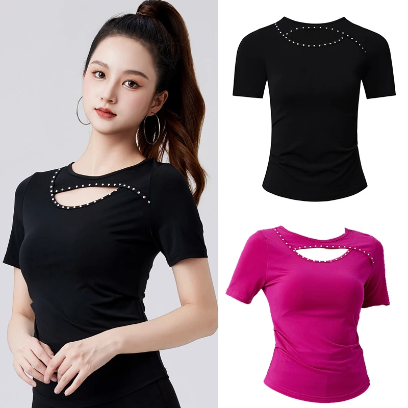 

Women Latin Dance Tops Fashion Sexy Shirt Practice Clothes New Ballroom Dancing Profession Performance Female Clothing XH1074