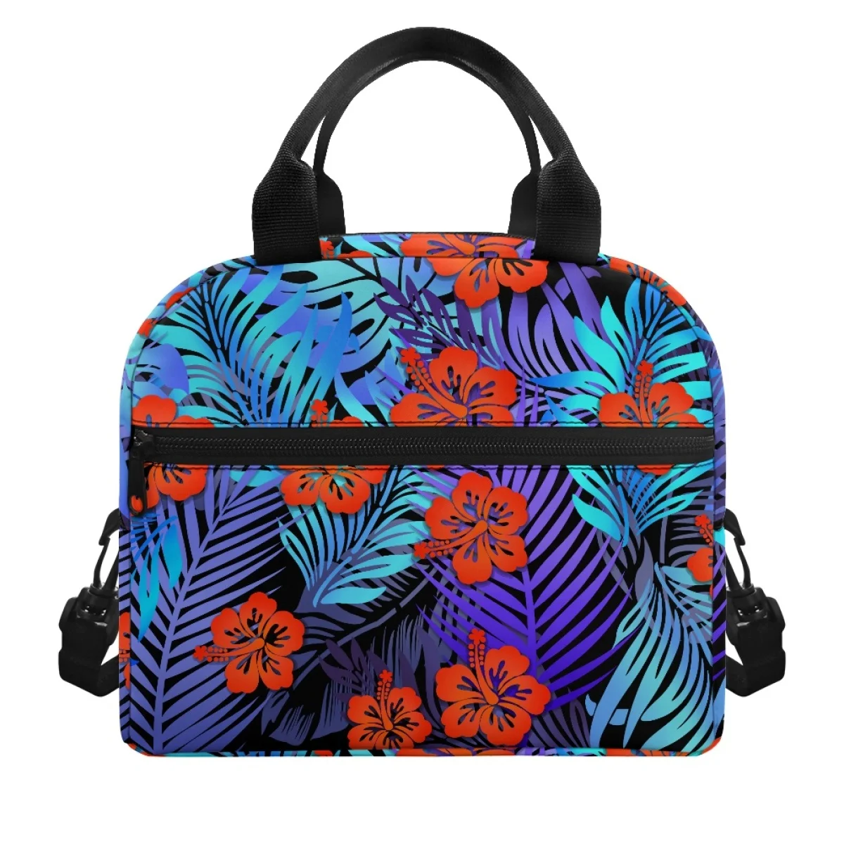 Polynesian Tribal Samoa Tapa Hibiscus Print Lunch Bags Custom Portable Thermal Insulated Tote Schools Travel Picnic Lunch Bag